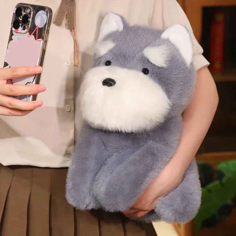 Maliben | Fluffy Gray Biege Schnauzer Dog Plushie