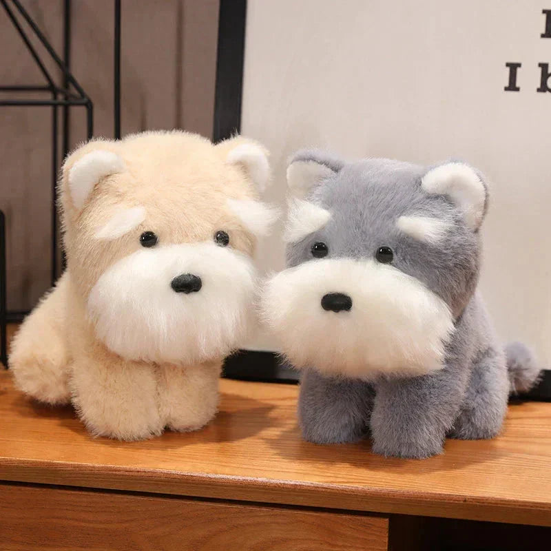 Maliben | Fluffy Gray Biege Schnauzer Dog Plushie