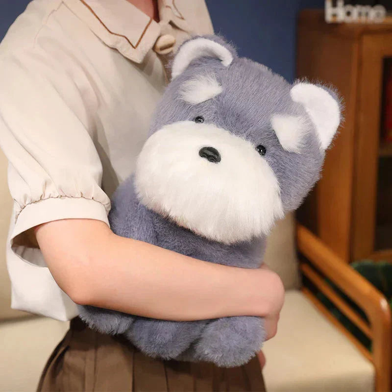 Maliben | Fluffy Gray Biege Schnauzer Dog Plushie