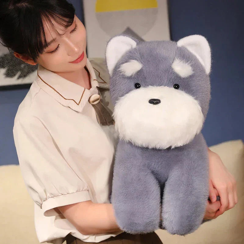 Maliben | Fluffy Gray Biege Schnauzer Dog Plushie