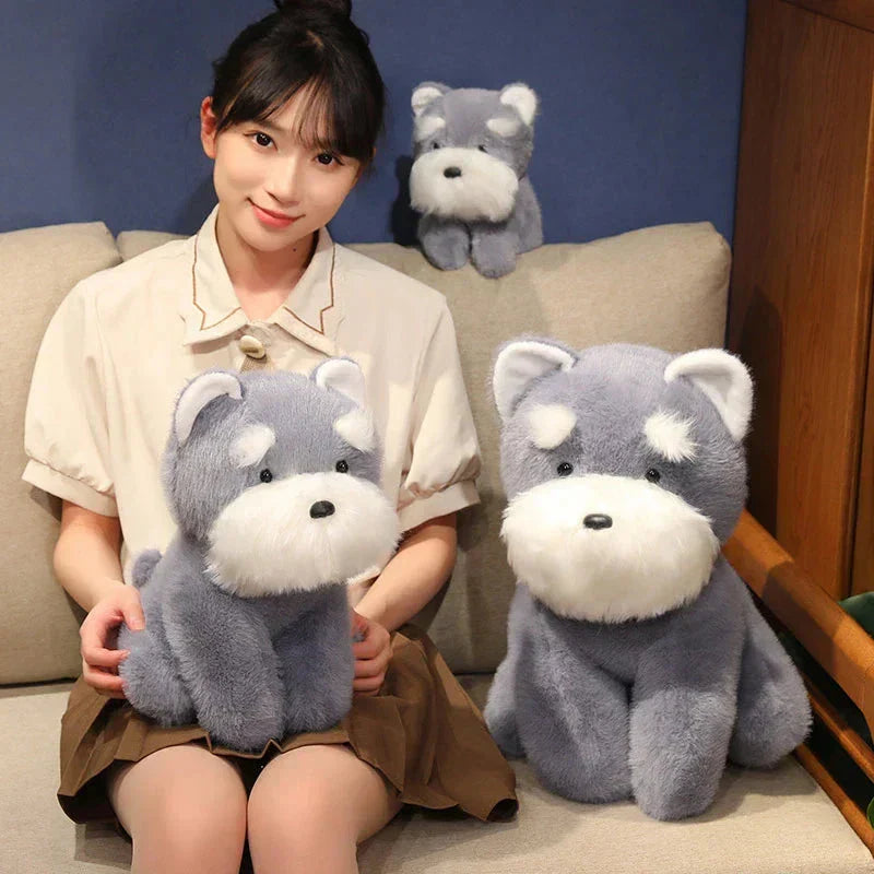 Maliben | Fluffy Gray Biege Schnauzer Dog Plushie