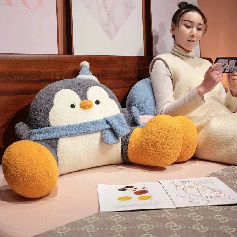 Maliben | Fluffy Penguin Backrest Cushion Pillow Seat