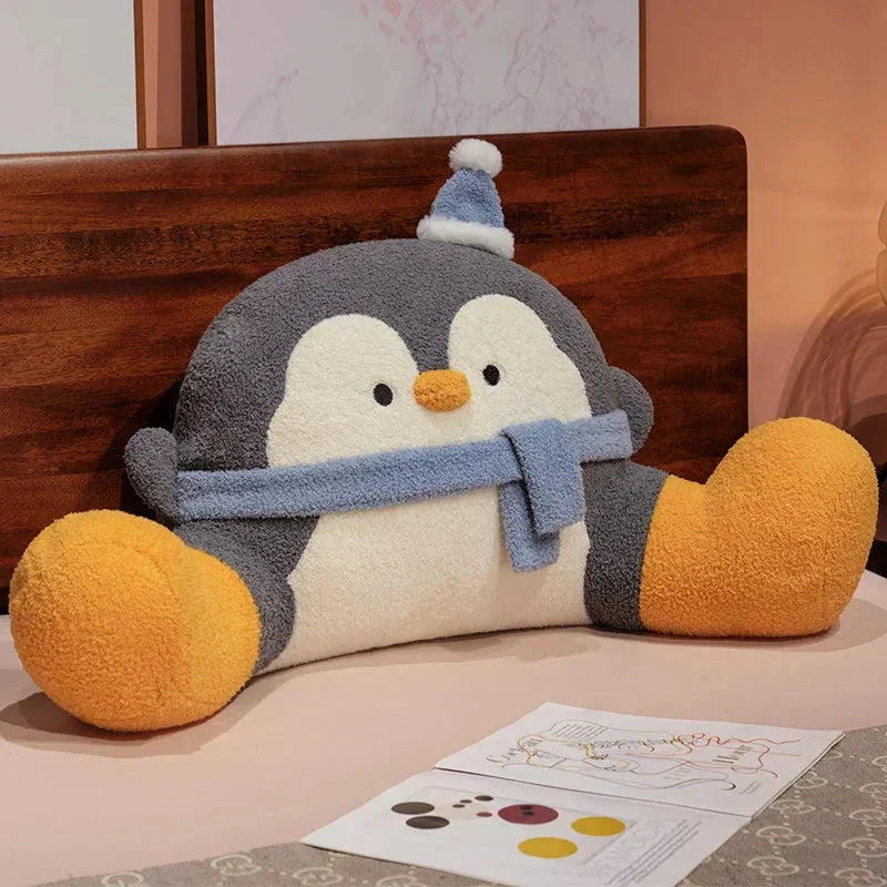 Maliben | Fluffy Penguin Backrest Cushion Pillow Seat