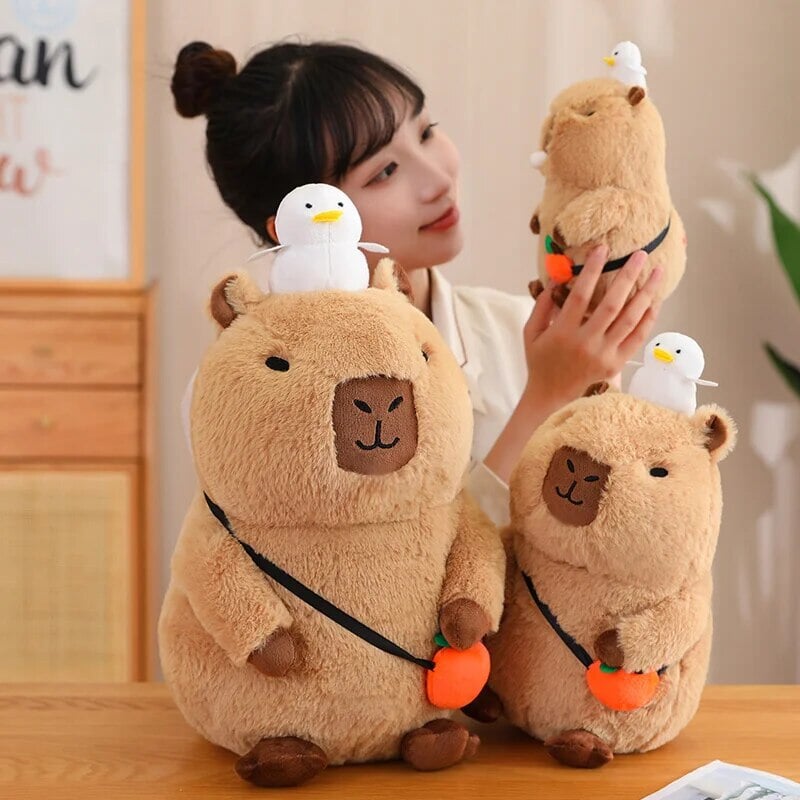 Maliben | Fluffy Sleepy Capybara With Orange Plushie