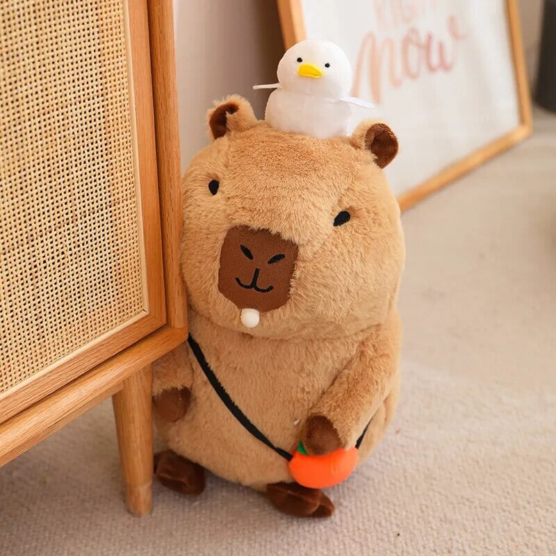 Maliben | Fluffy Sleepy Capybara With Orange Plushie
