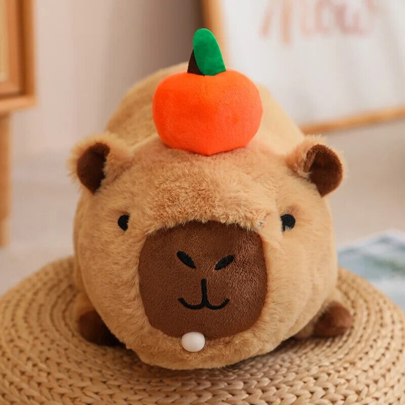 Maliben | Fluffy Sleepy Capybara With Orange Plushie