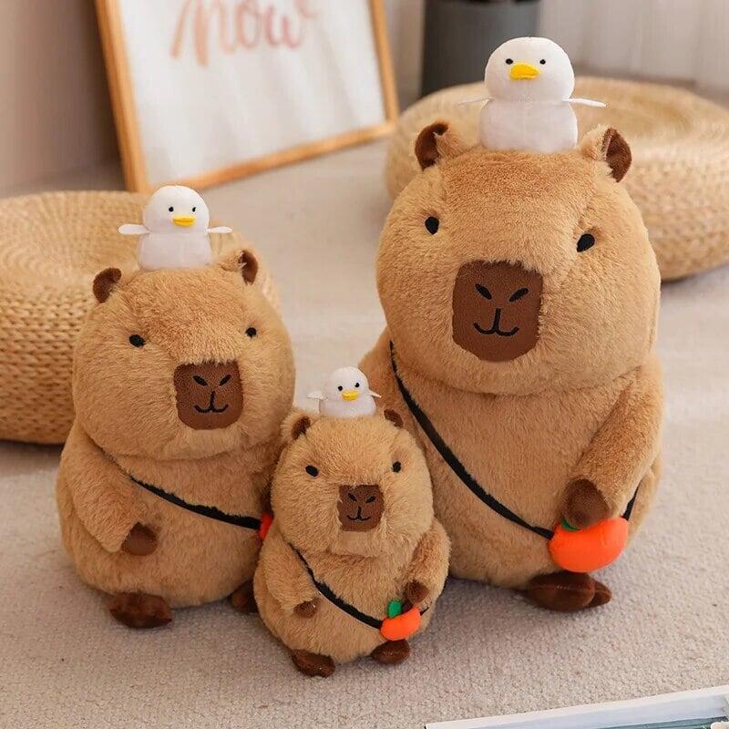 Maliben | Fluffy Sleepy Capybara With Orange Plushie