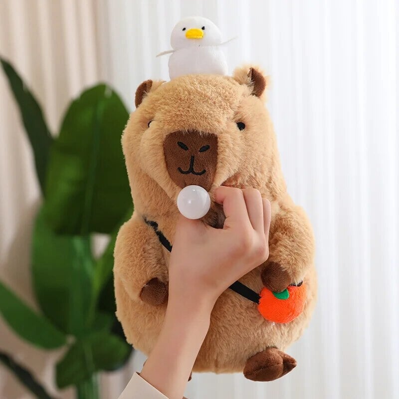 Maliben | Fluffy Sleepy Capybara With Orange Plushie