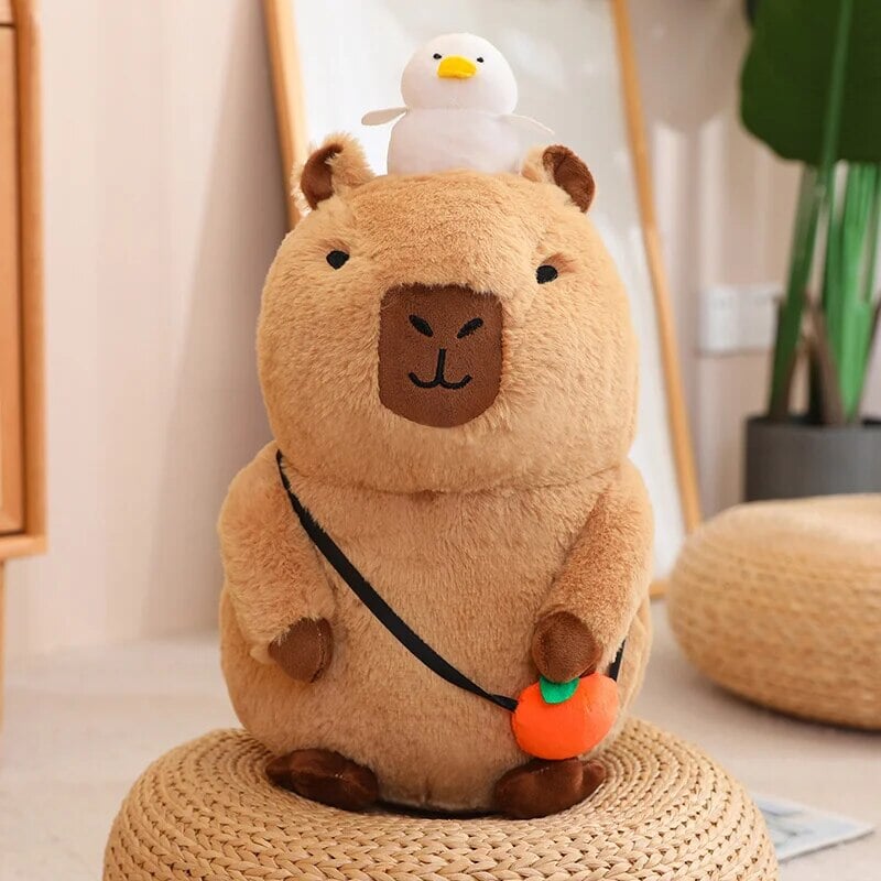 Maliben | Fluffy Sleepy Capybara With Orange Plushie