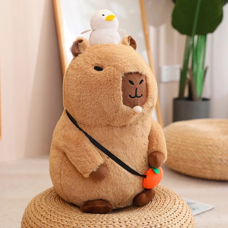 Maliben | Fluffy Sleepy Capybara With Orange Plushie