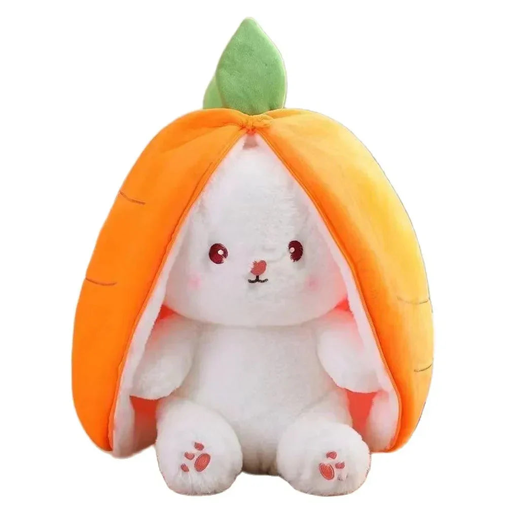 Maliben | Fluffy Strawberry Carrot Bunny Zip Up Plushie