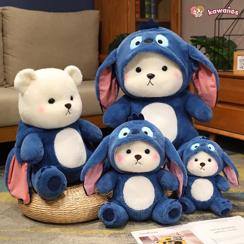 Maliben | Fluffy White Bear Donkey Outfit Plushie
