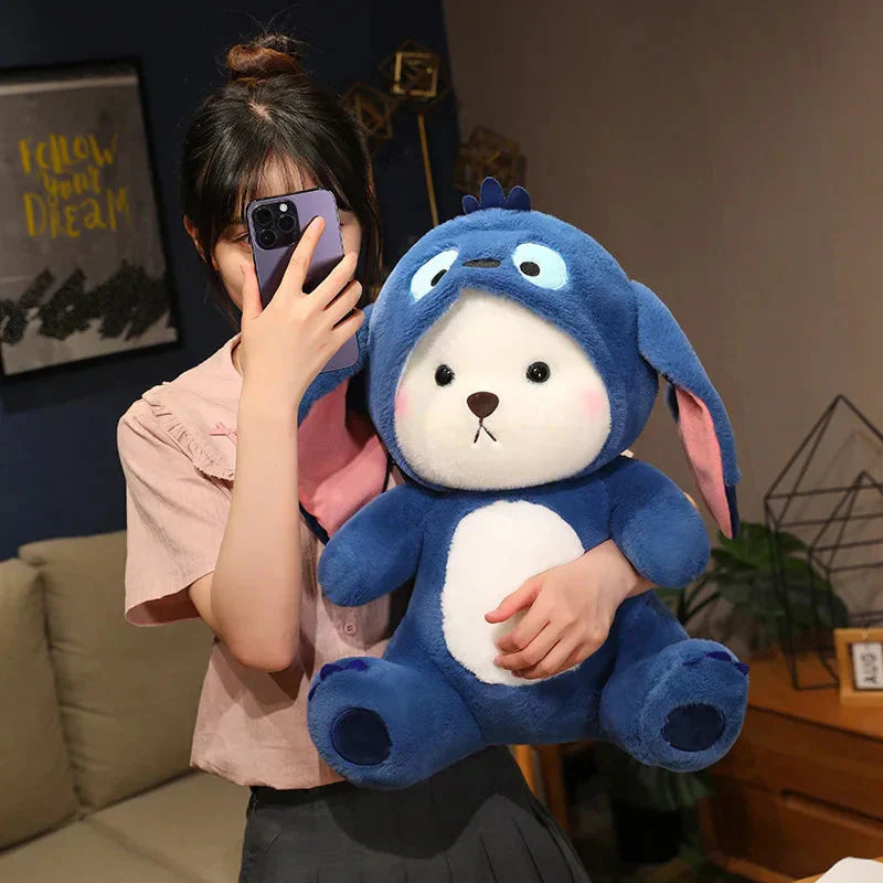 Maliben | Fluffy White Bear Donkey Outfit Plushie