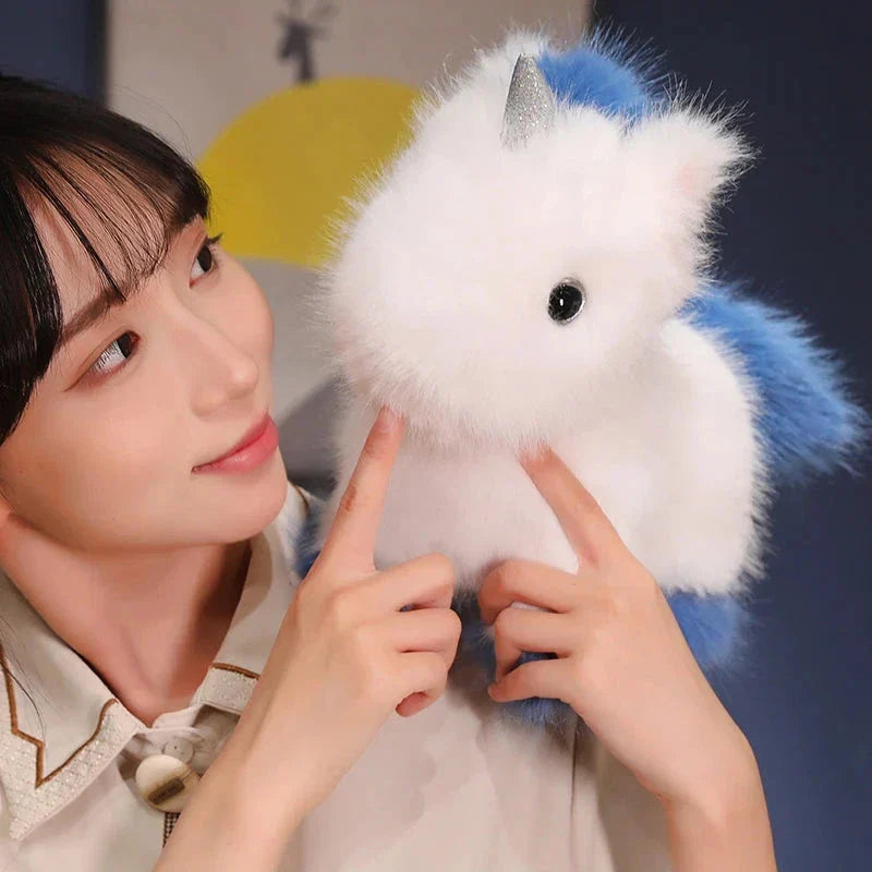 Maliben | Fluffy White Blue Purple Chibi Unicorn Plushie