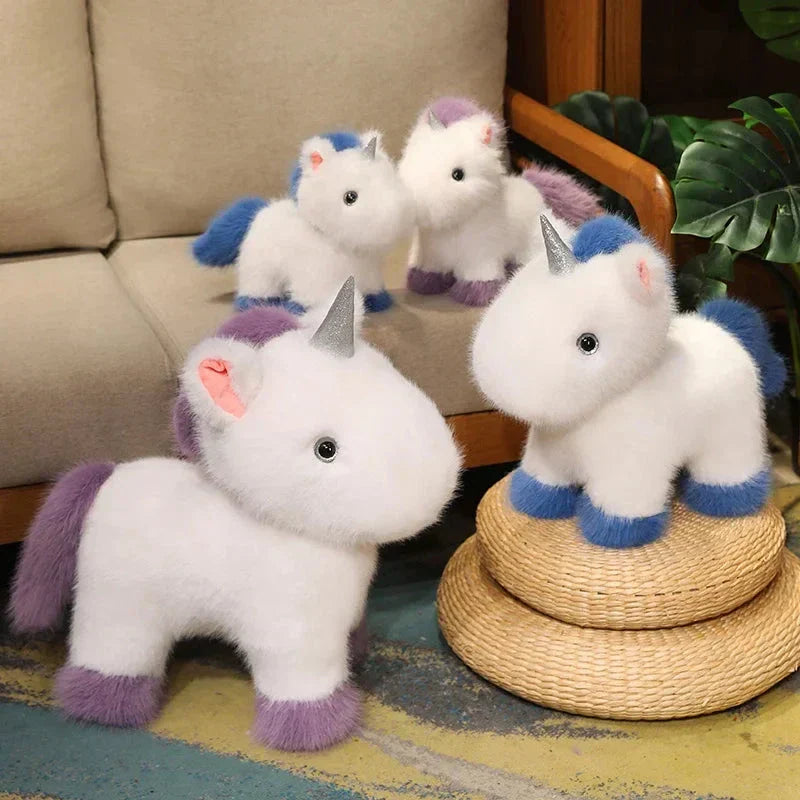 Maliben | Fluffy White Blue Purple Chibi Unicorn Plushie