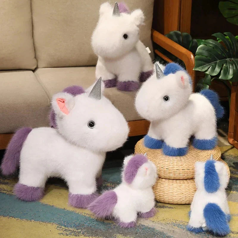 Maliben | Fluffy White Blue Purple Chibi Unicorn Plushie