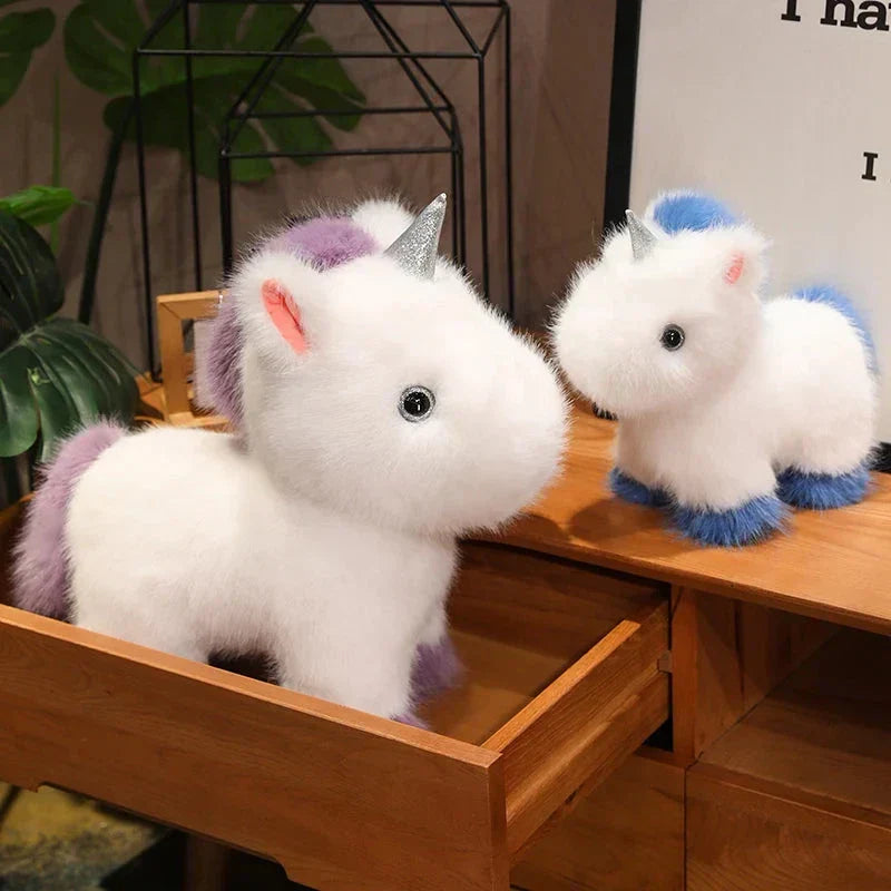 Maliben | Fluffy White Blue Purple Chibi Unicorn Plushie