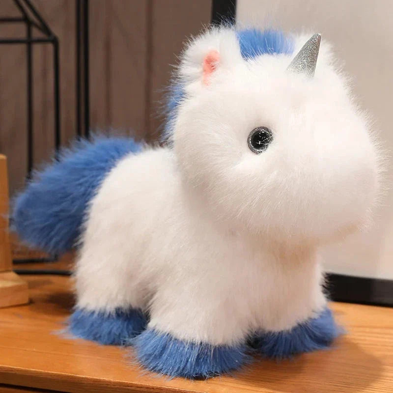 Maliben | Fluffy White Blue Purple Chibi Unicorn Plushie
