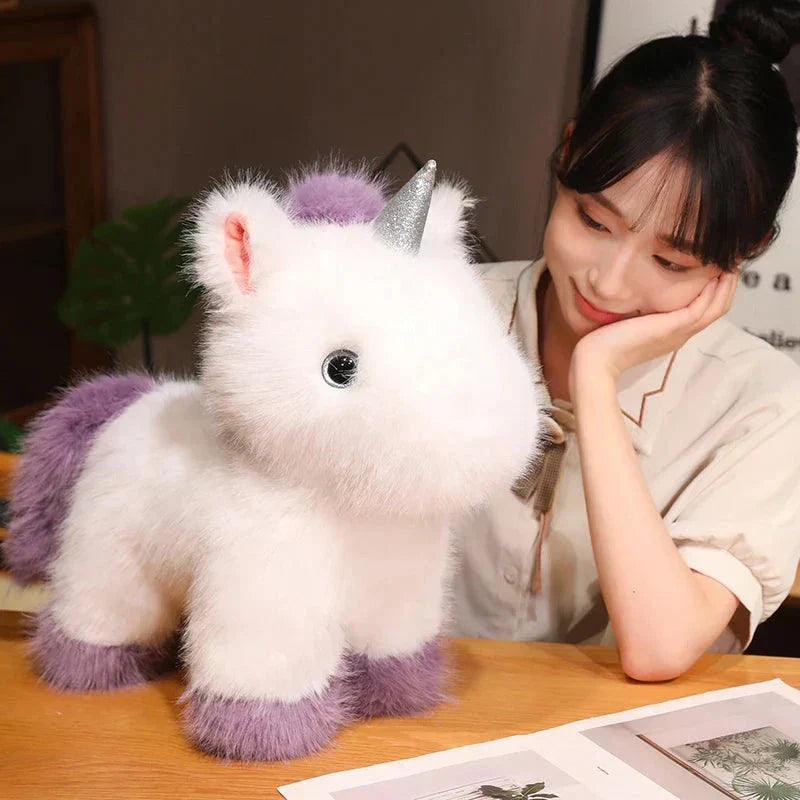 Maliben | Fluffy White Blue Purple Chibi Unicorn Plushie
