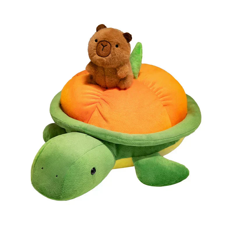 Maliben | Green Orange Turtle Plush Backpack