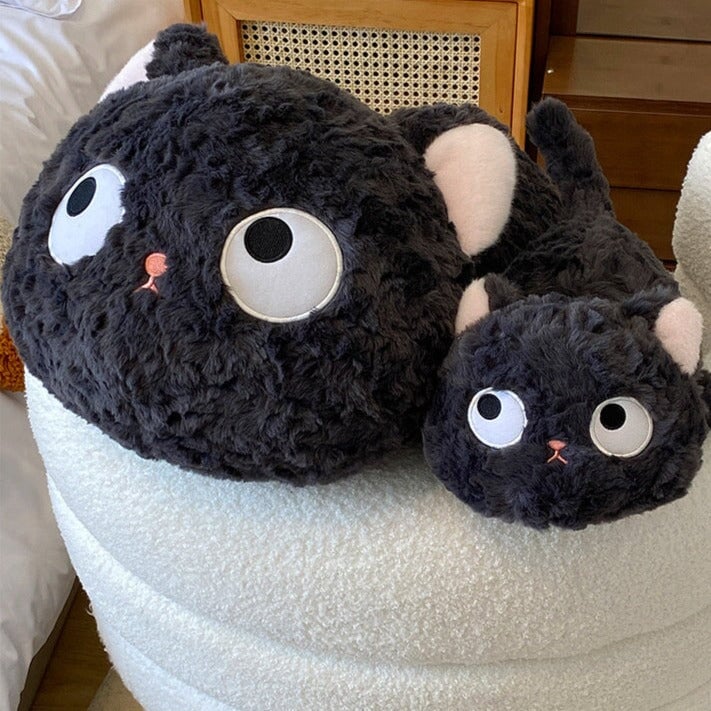 Maliben | Jiji The Fluffy Black Cat Plushie Laying Down