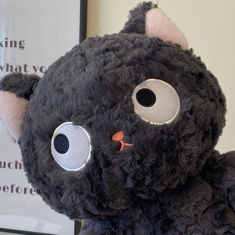 Maliben | Jiji The Fluffy Black Cat Plushie Laying Down