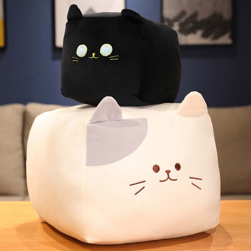 Maliben | Kawaii Black White Cube Cat Plushies