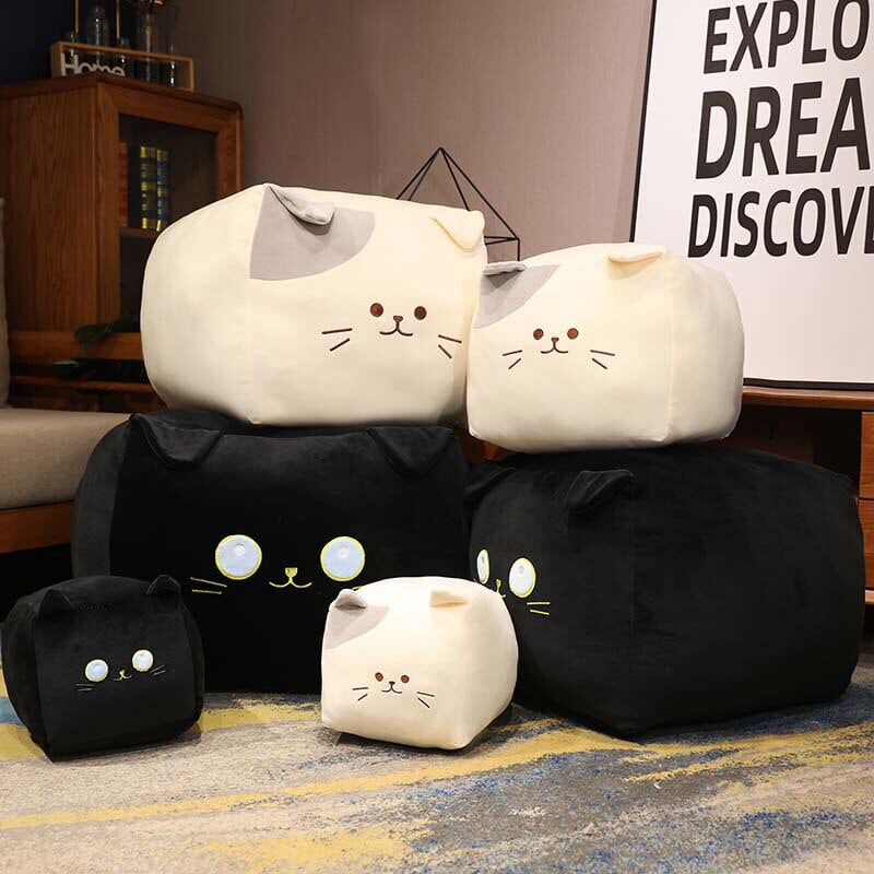 Maliben | Kawaii Black White Cube Cat Plushies
