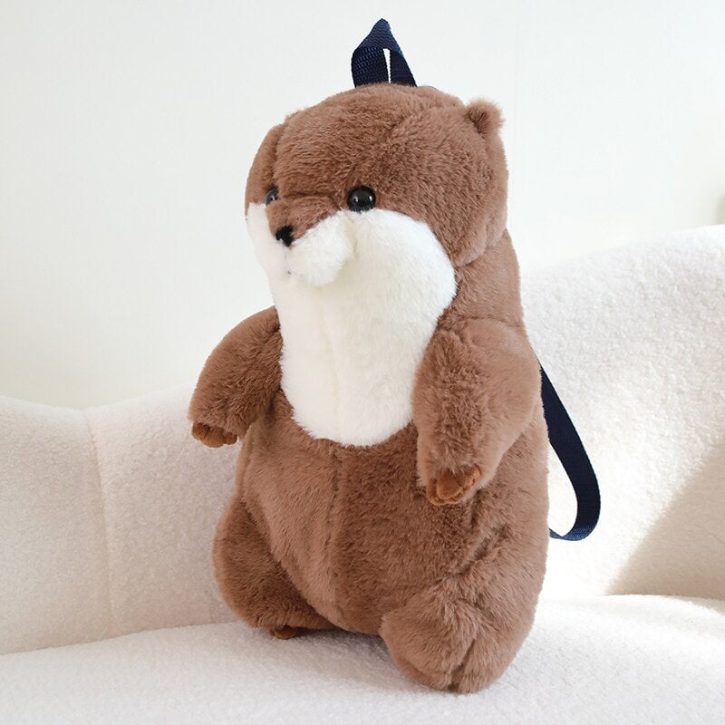 Maliben | Kawaii Brown Otter Backpack Plushie