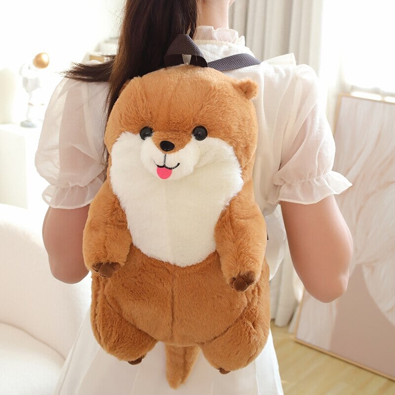 Maliben | Kawaii Brown Otter Backpack Plushie
