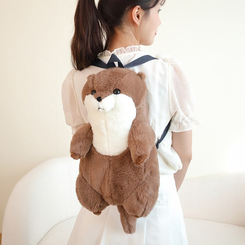 Maliben | Kawaii Brown Otter Backpack Plushie