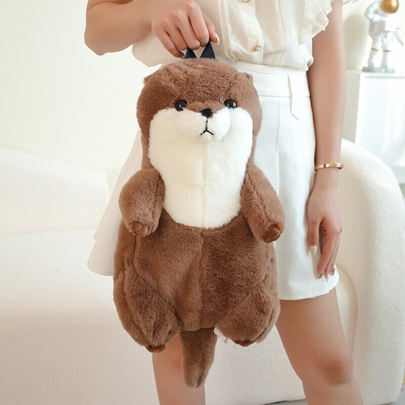 Maliben | Kawaii Brown Otter Backpack Plushie