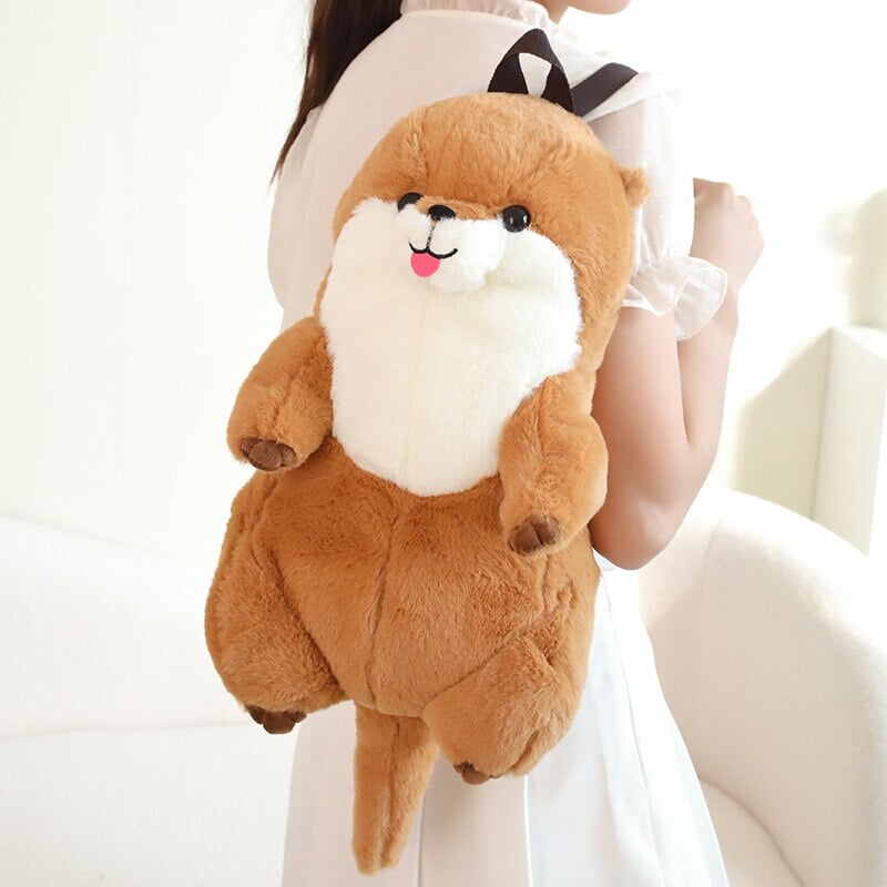 Maliben | Kawaii Brown Otter Backpack Plushie