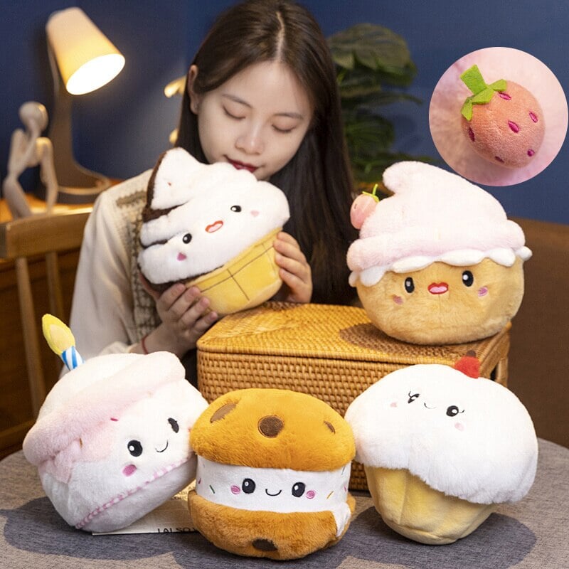 Maliben | Kawaii Cake Plushie Strawberry Fruit Muffin Bakery Plushies