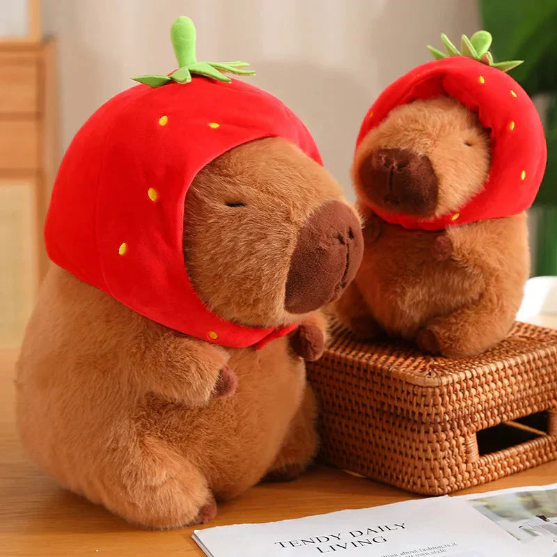Maliben | Kawaii Capybara With Strawberry Hat Plushie