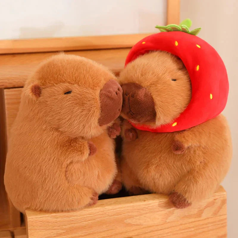 Maliben | Kawaii Capybara With Strawberry Hat Plushie