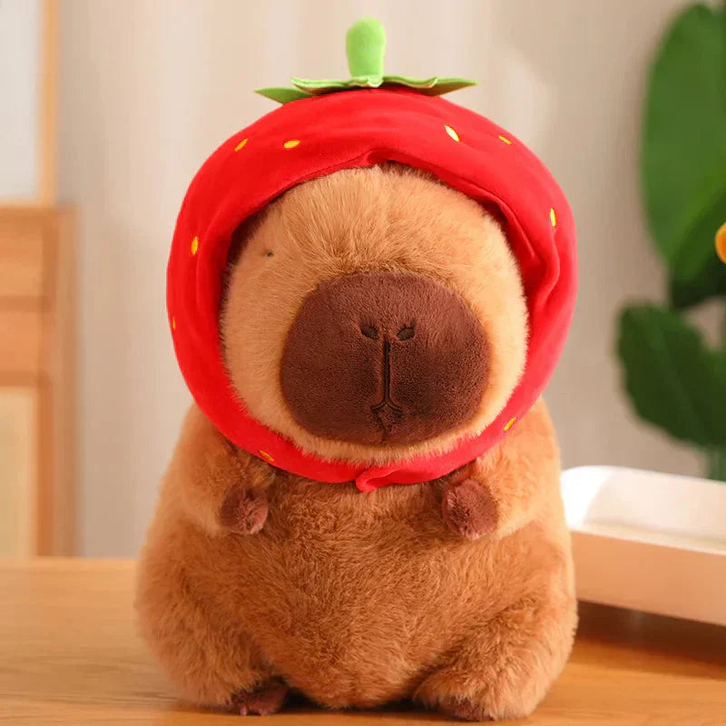 Maliben | Kawaii Capybara With Strawberry Hat Plushie