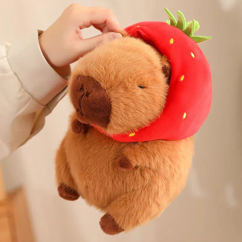 Maliben | Kawaii Capybara With Strawberry Hat Plushie