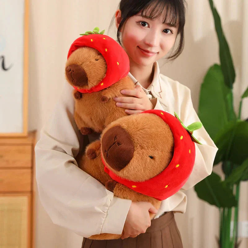 Maliben | Kawaii Capybara With Strawberry Hat Plushie