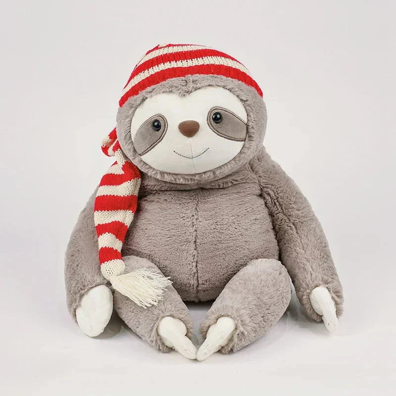 Maliben | Kawaii Christmas Sloth Plush With Striped Hat