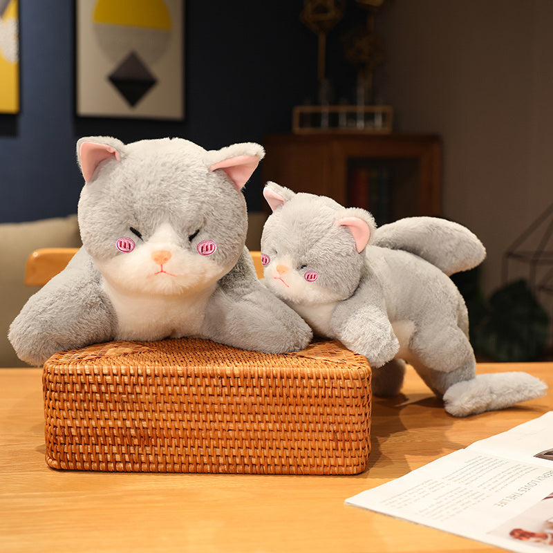 Maliben | Kawaii Grey Half Cat Half Shark Combo Plushie