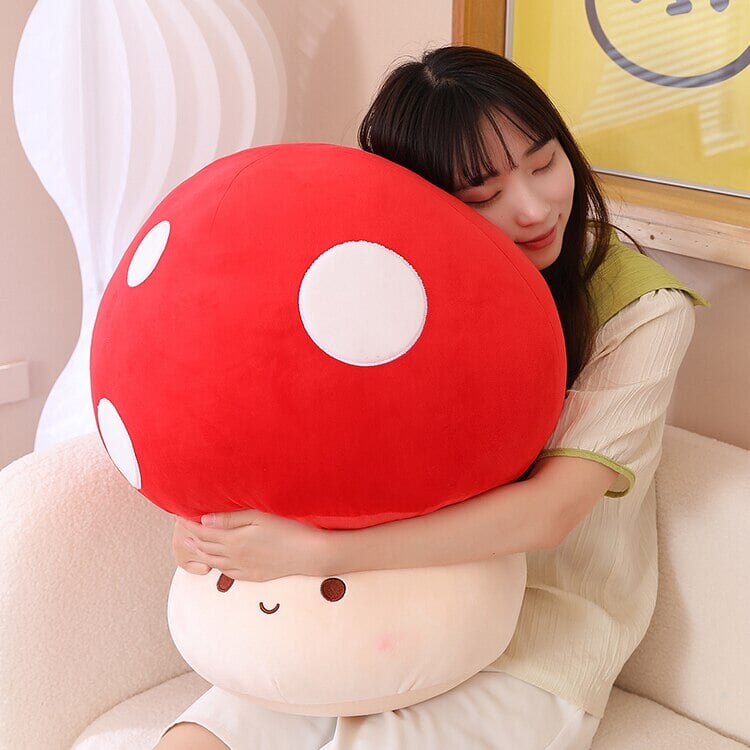 Maliben | Kawaii Red Brown White Mushroom Plushie Family