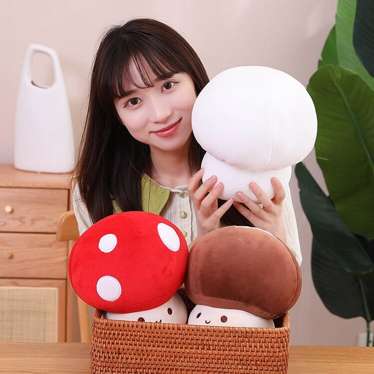 Maliben | Kawaii Red Brown White Mushroom Plushie Family