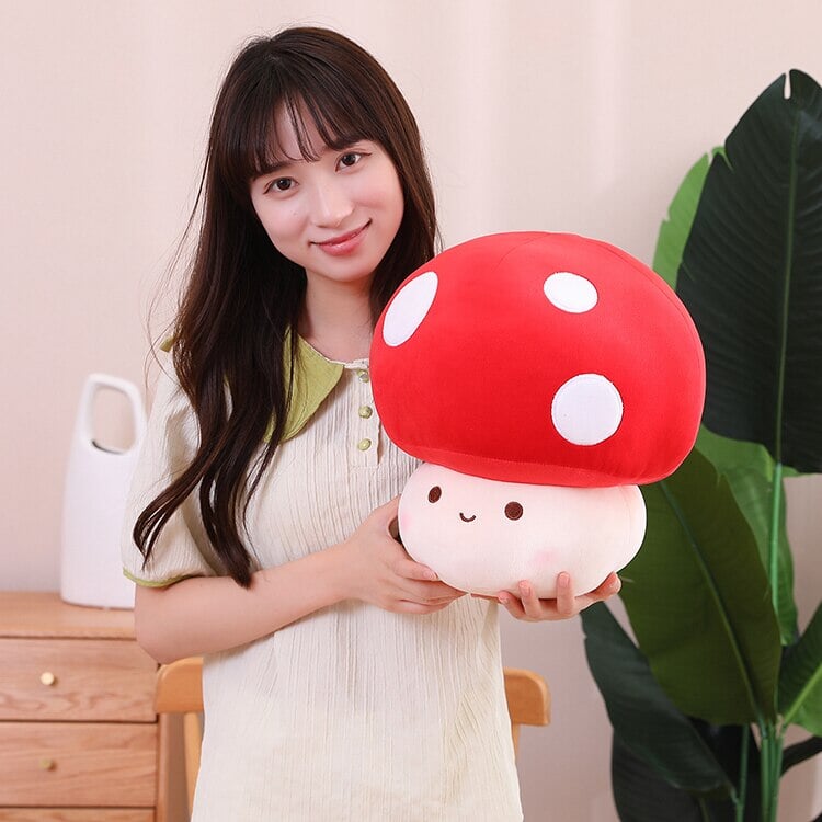 Maliben | Kawaii Red Brown White Mushroom Plushie Family