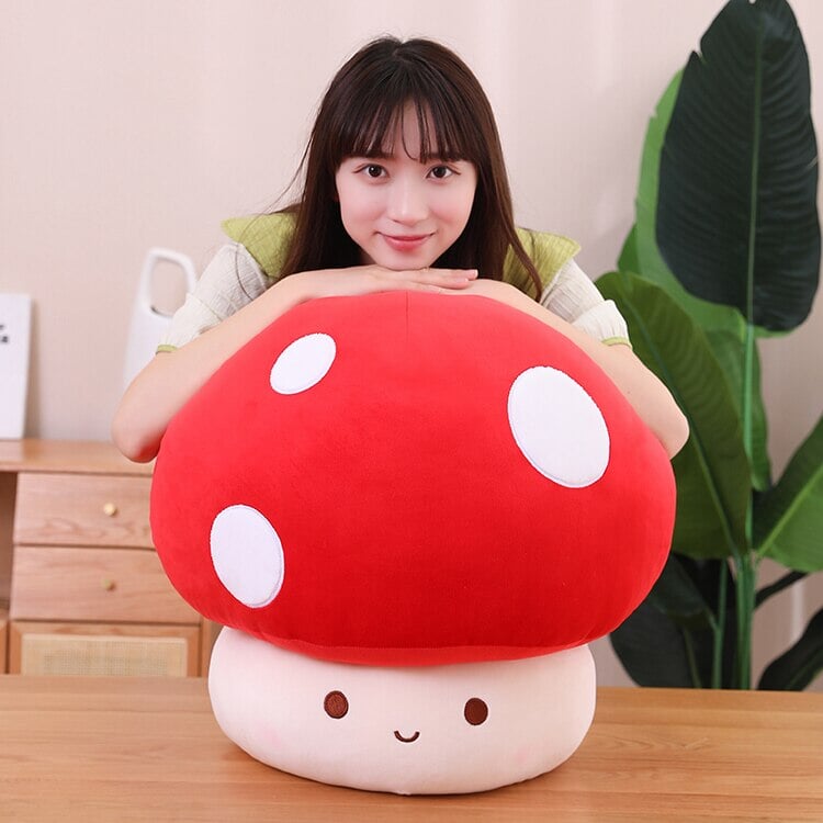 Maliben | Kawaii Red Brown White Mushroom Plushie Family