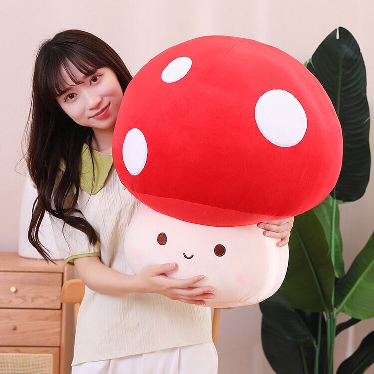 Maliben | Kawaii Red Brown White Mushroom Plushie Family