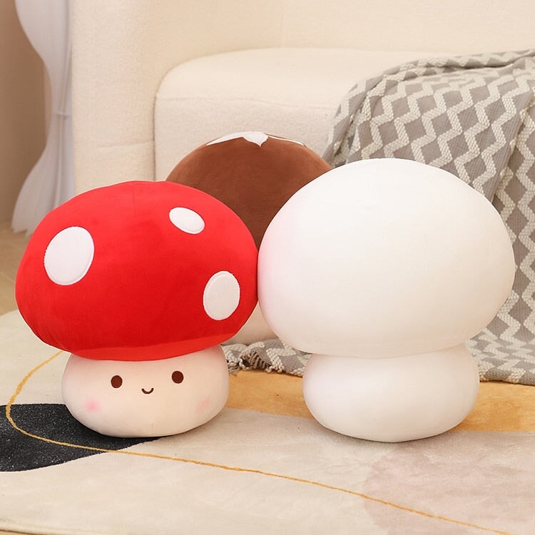 Maliben | Kawaii Red Brown White Mushroom Plushie Family