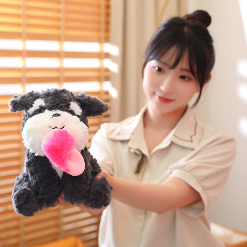 Maliben | Kawaii Sooty The Black Fluffy Dog With Slipper Plushie