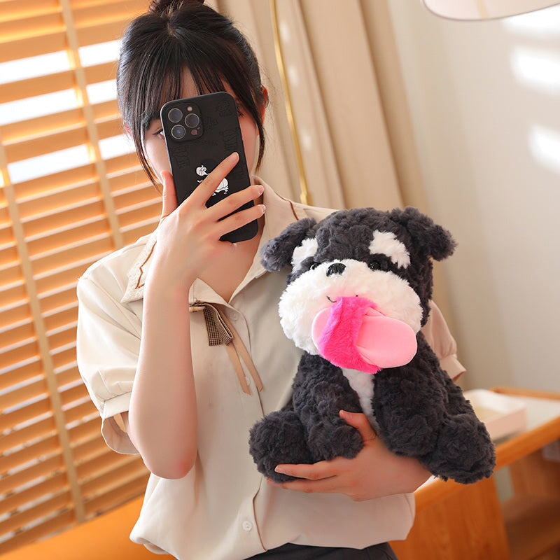 Maliben | Kawaii Sooty The Black Fluffy Dog With Slipper Plushie