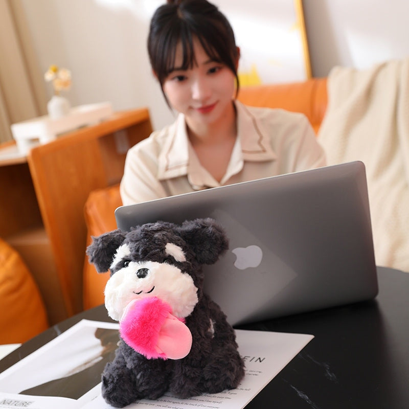 Maliben | Kawaii Sooty The Black Fluffy Dog With Slipper Plushie